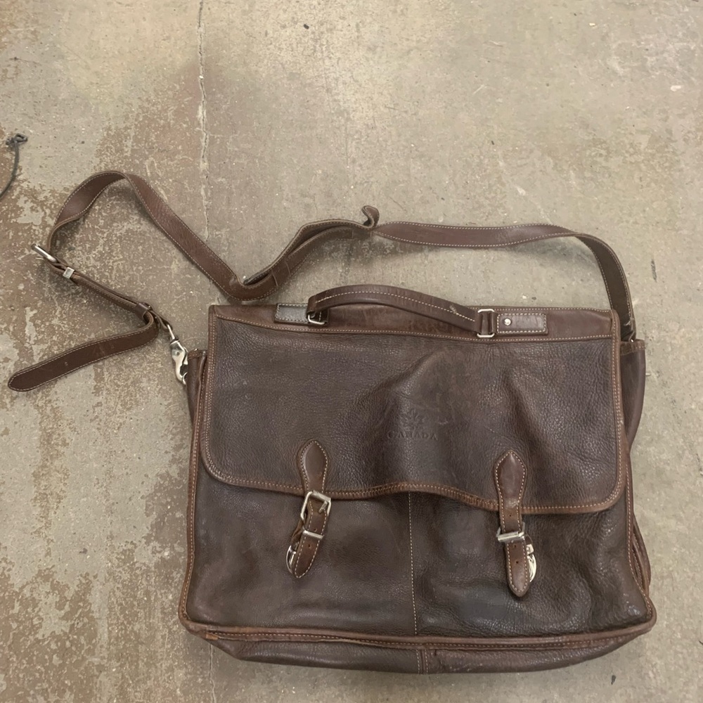 Vintage Roots Canada Brown‎ Leather briefcase